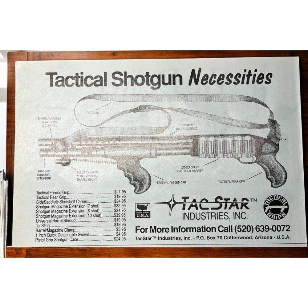 TacStar Tactical Shotgun Accessories Vintage Print Ad 1990s Cottonwood AZ